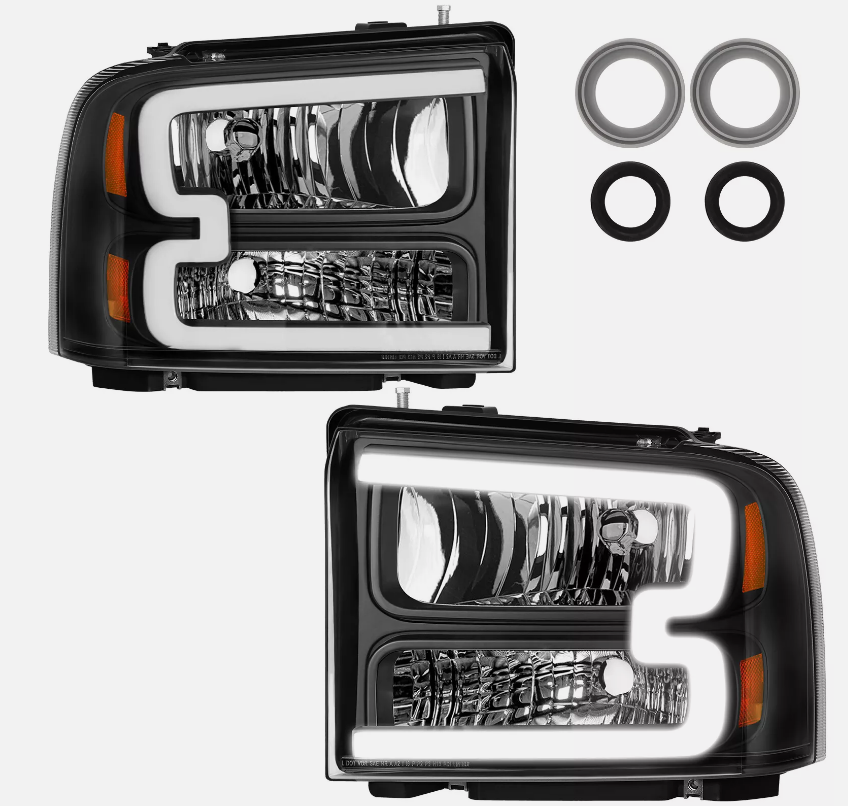 2005-2007 Ford F250 F350 F450 F550 Super Duty LED DRL Headlights LH+RH